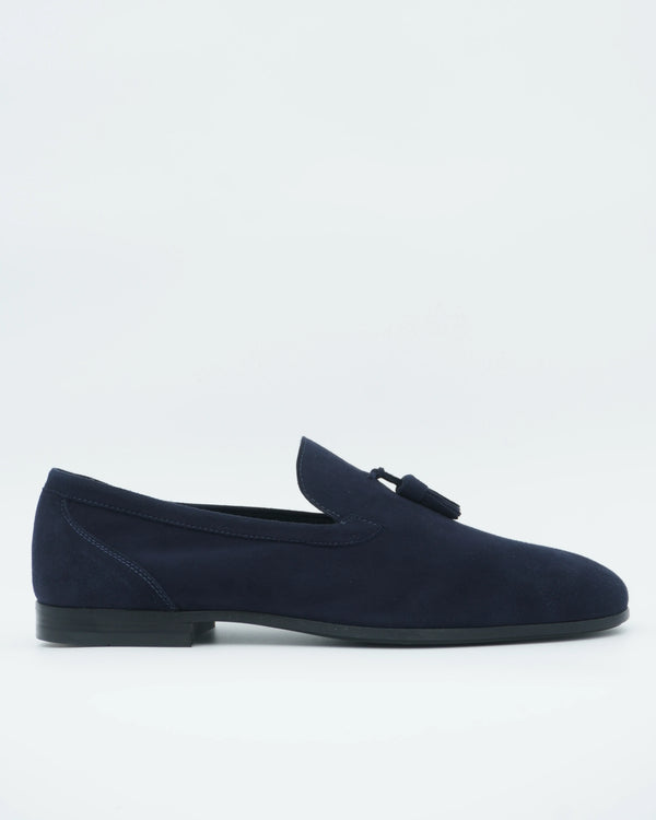 Fabiano Ricci Tassel Loafer Unlined Suede Navy
