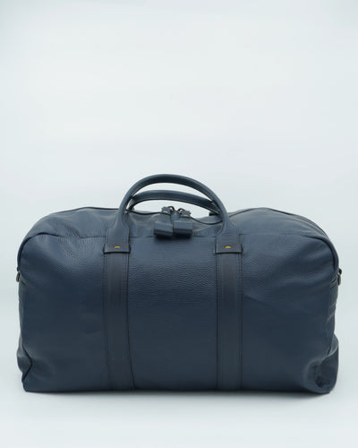 Doucals Weekend Bag Grained Leather Blue