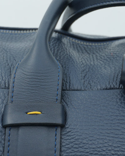 Doucals Weekend Bag Grained Leather Blue