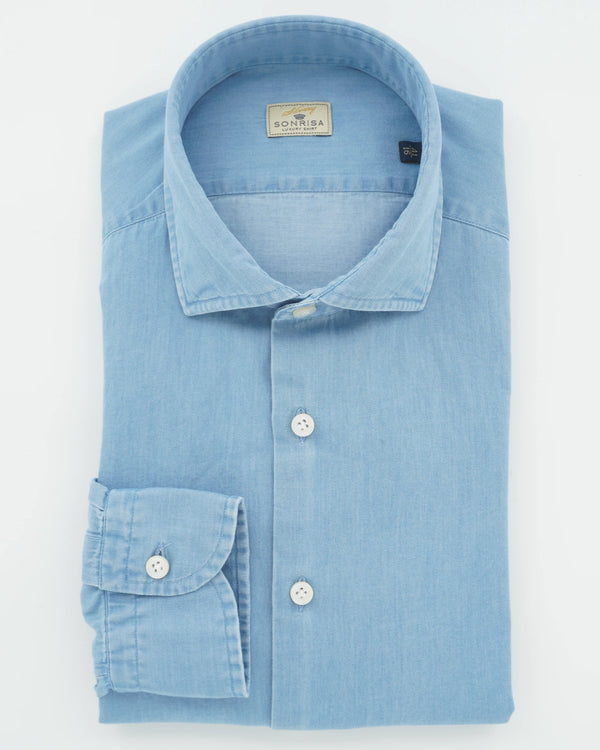 Sonrisa Shirt Washed Denim Light Blue