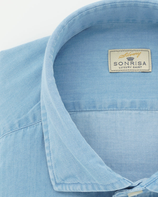 Sonrisa Shirt Washed Denim Light Blue