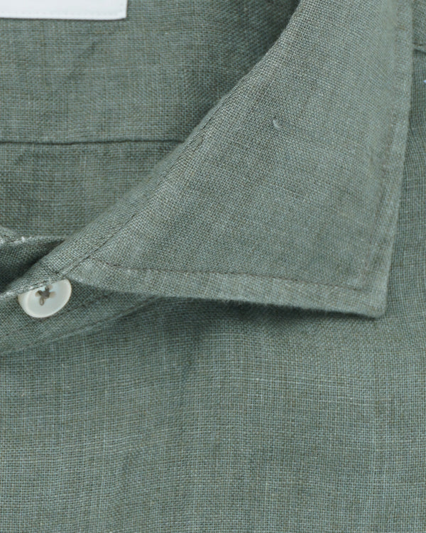 Xacus Shirt Pure Linen Slim Fit Green