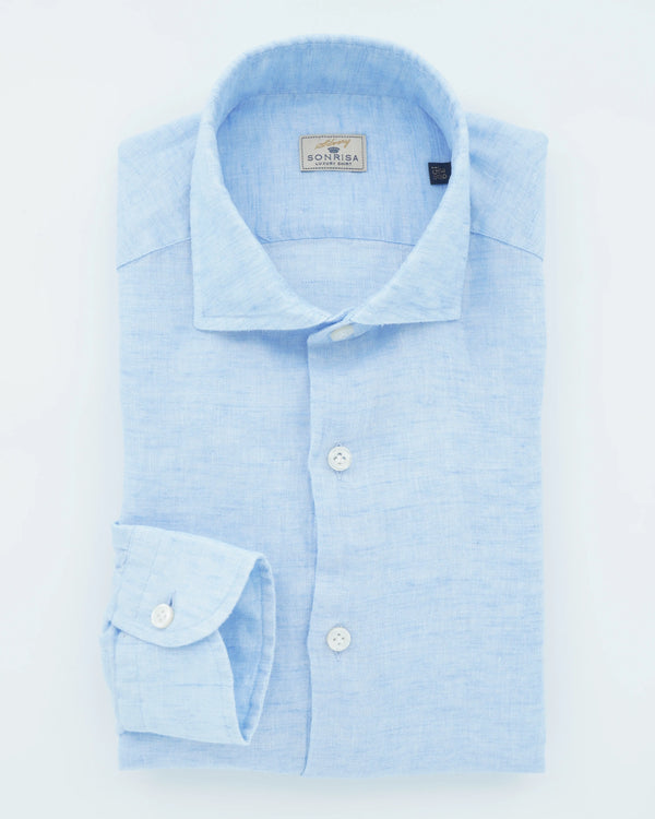 Sonrisa Shirt Pure Linen Light Blue