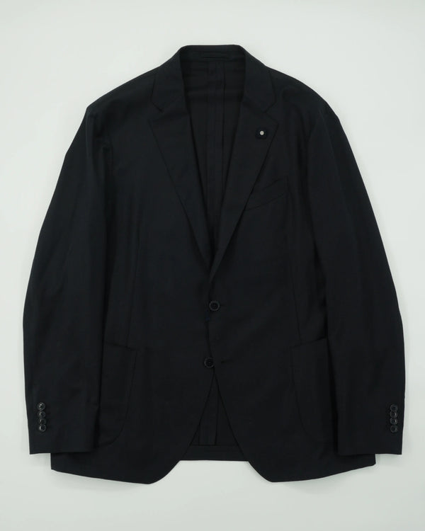 Lardini Jacket Easy Wear Brushed Wool Black