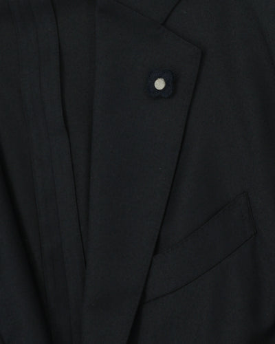 Lardini Jacket Easy Wear Brushed Wool Black