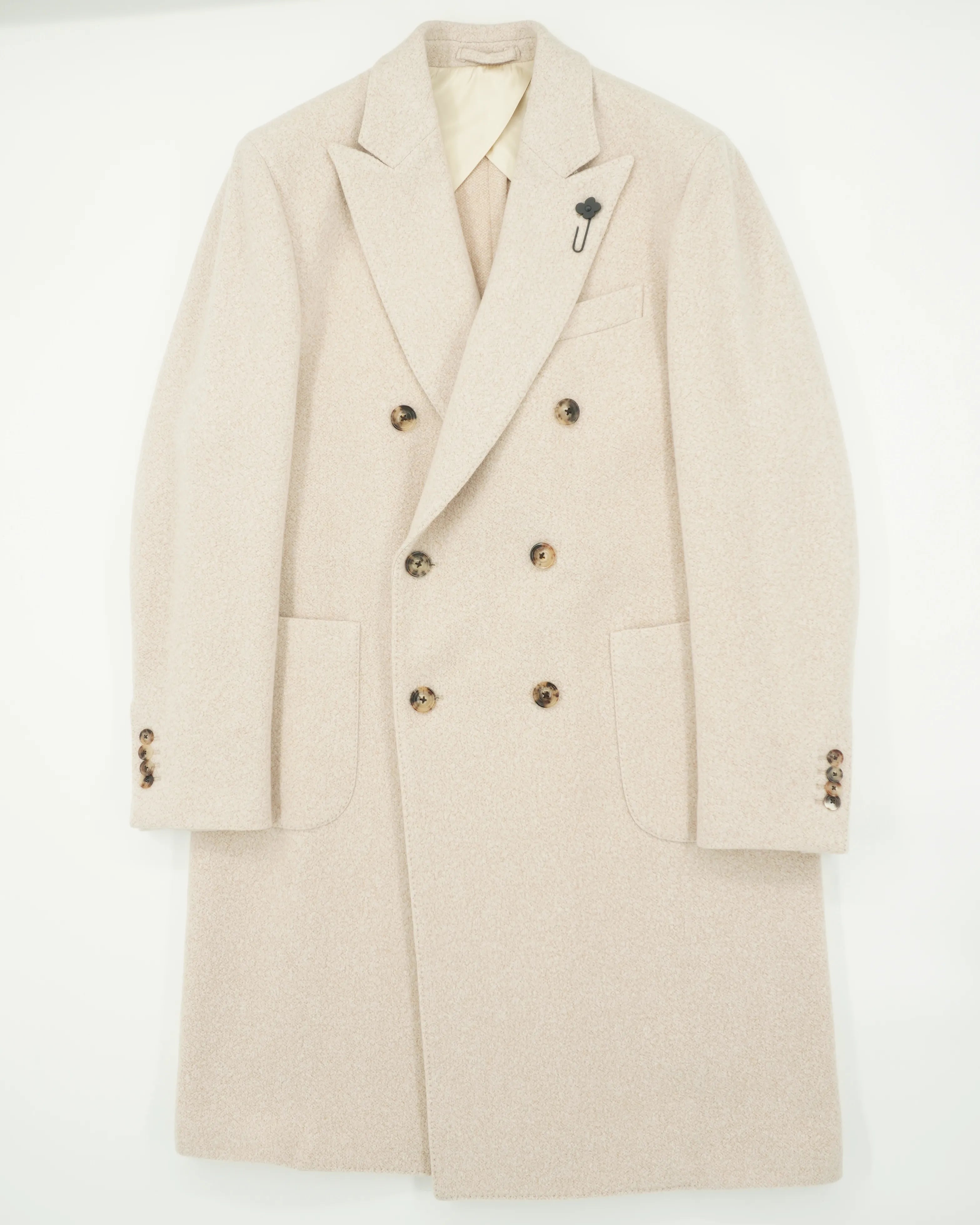 Lardini Coat Silk Cashmere Blend Cream