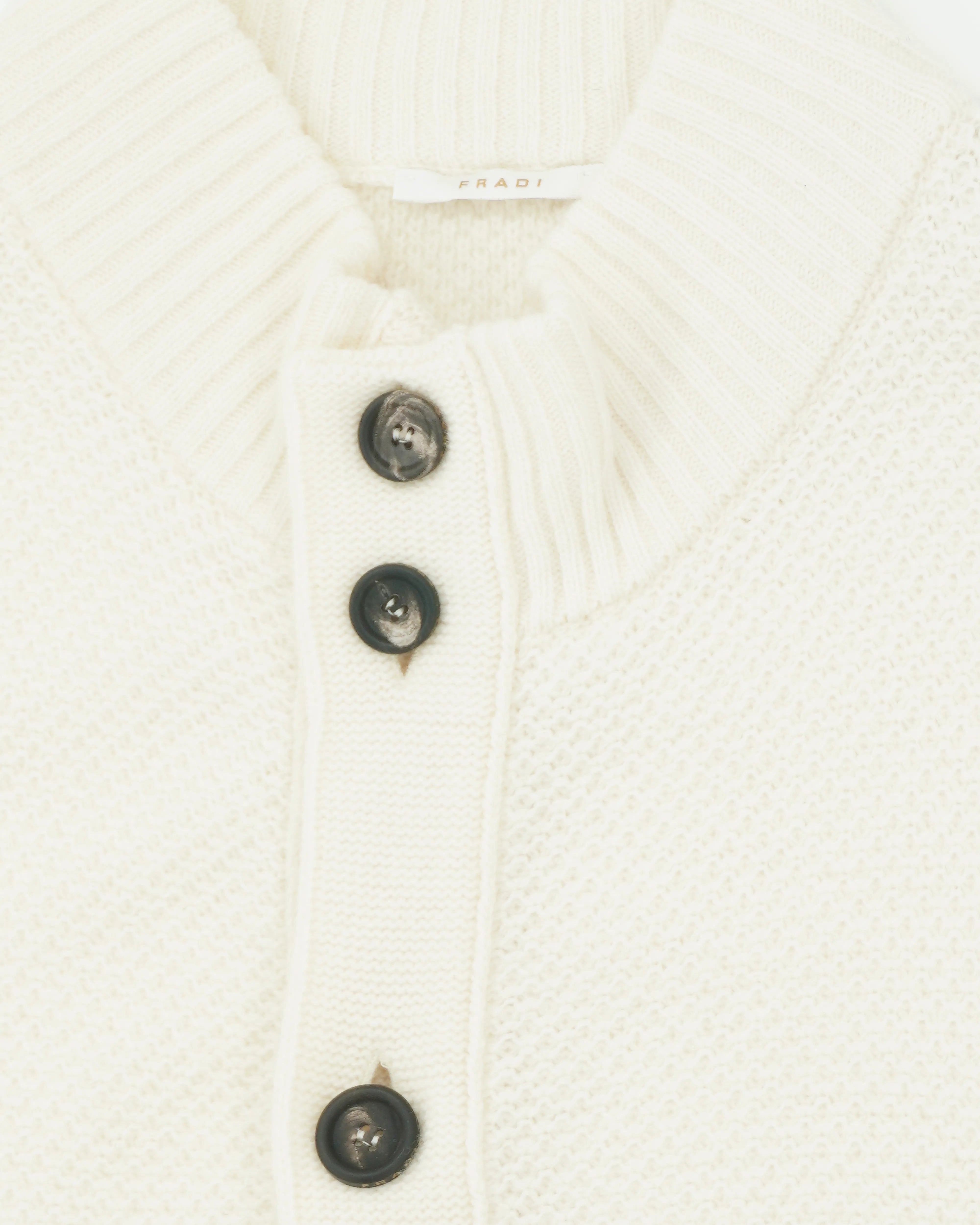 Fradi Cardigan Buttoned Wool Cream