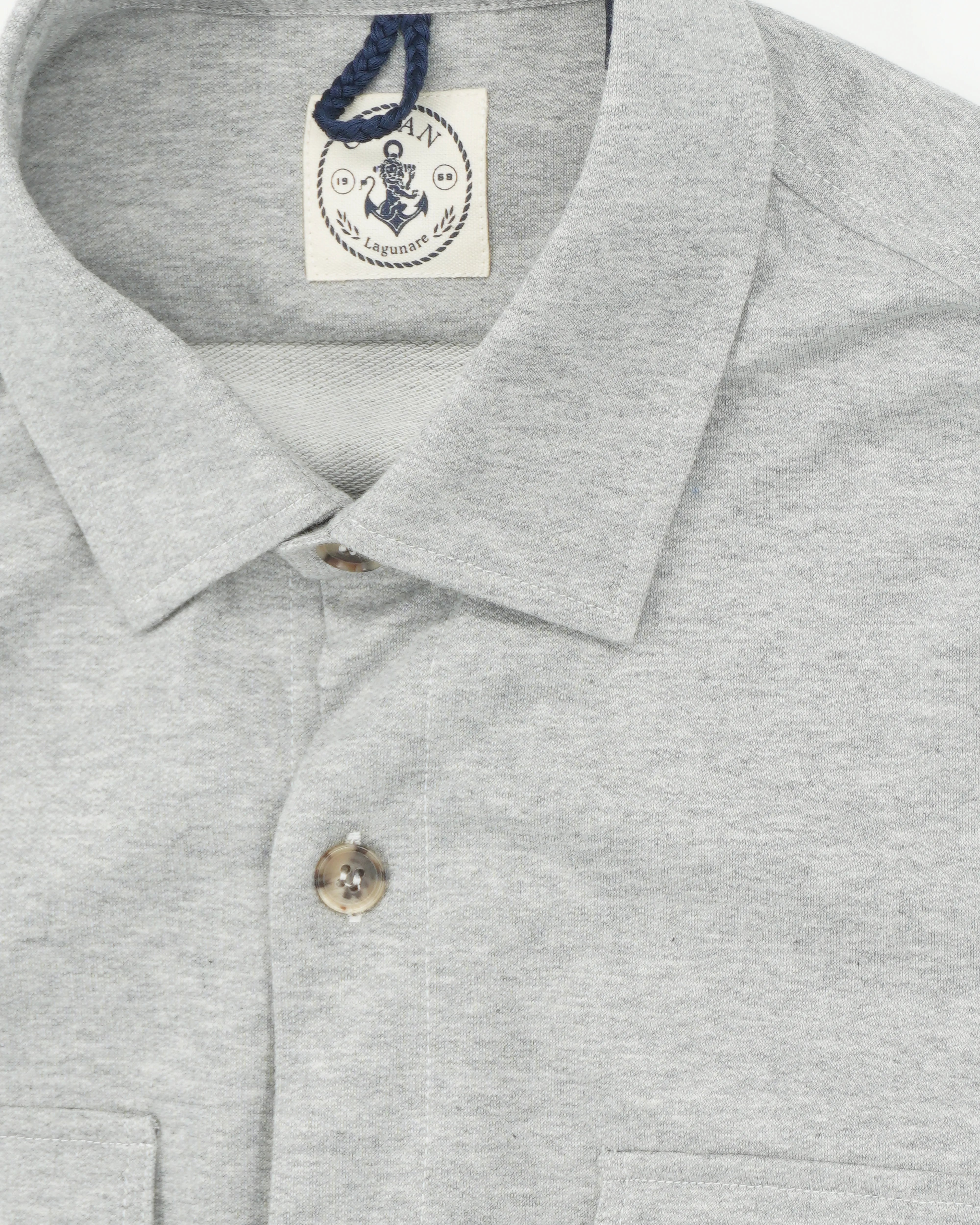 Orian Overshirt Jersey Melange Light Grey