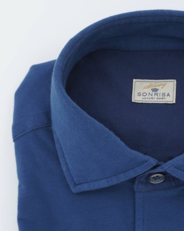 Sonrisa Shirt Washed Cotton Jersey Navy