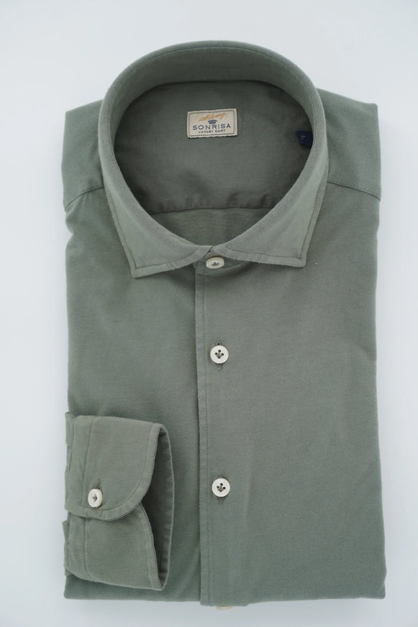 Sonrisa Shirt Washed Cotton Jersey Green