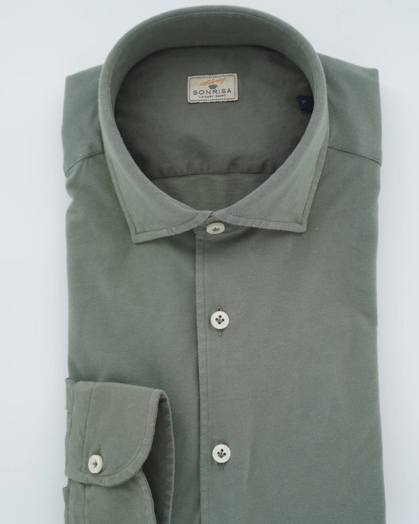 Sonrisa Shirt Washed Cotton Jersey Green