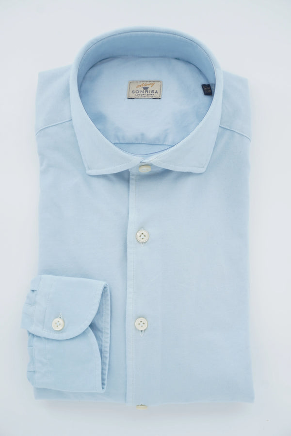 Sonrisa Shirt Washed Cotton Jersey Light Blue
