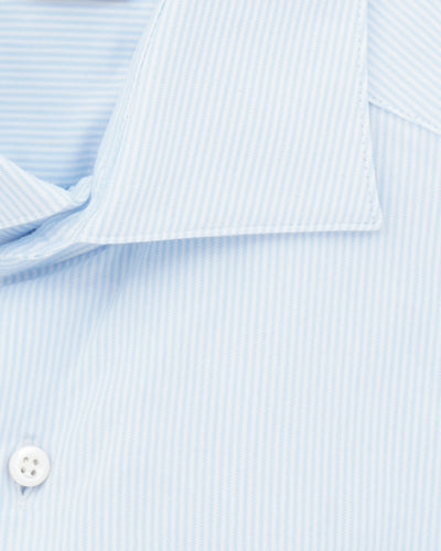 Stenströms Shirt Luxury Jersey Fine Stripe Light Blue