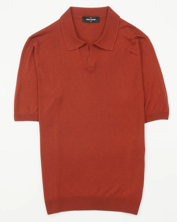 Gran Sasso Polo Shirt Pure Silk Red