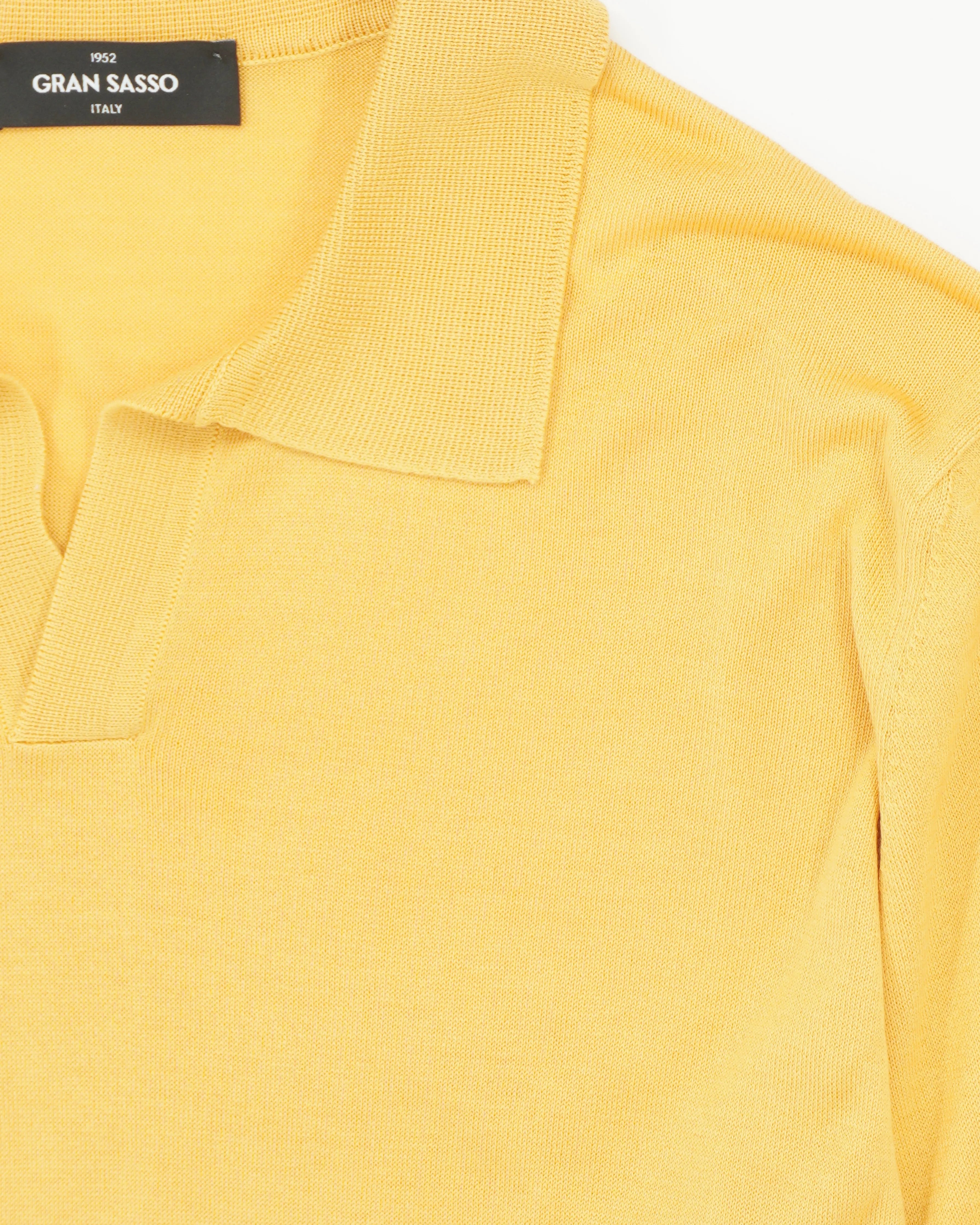 Gran Sasso Polo Shirt Pure Silk Yellow