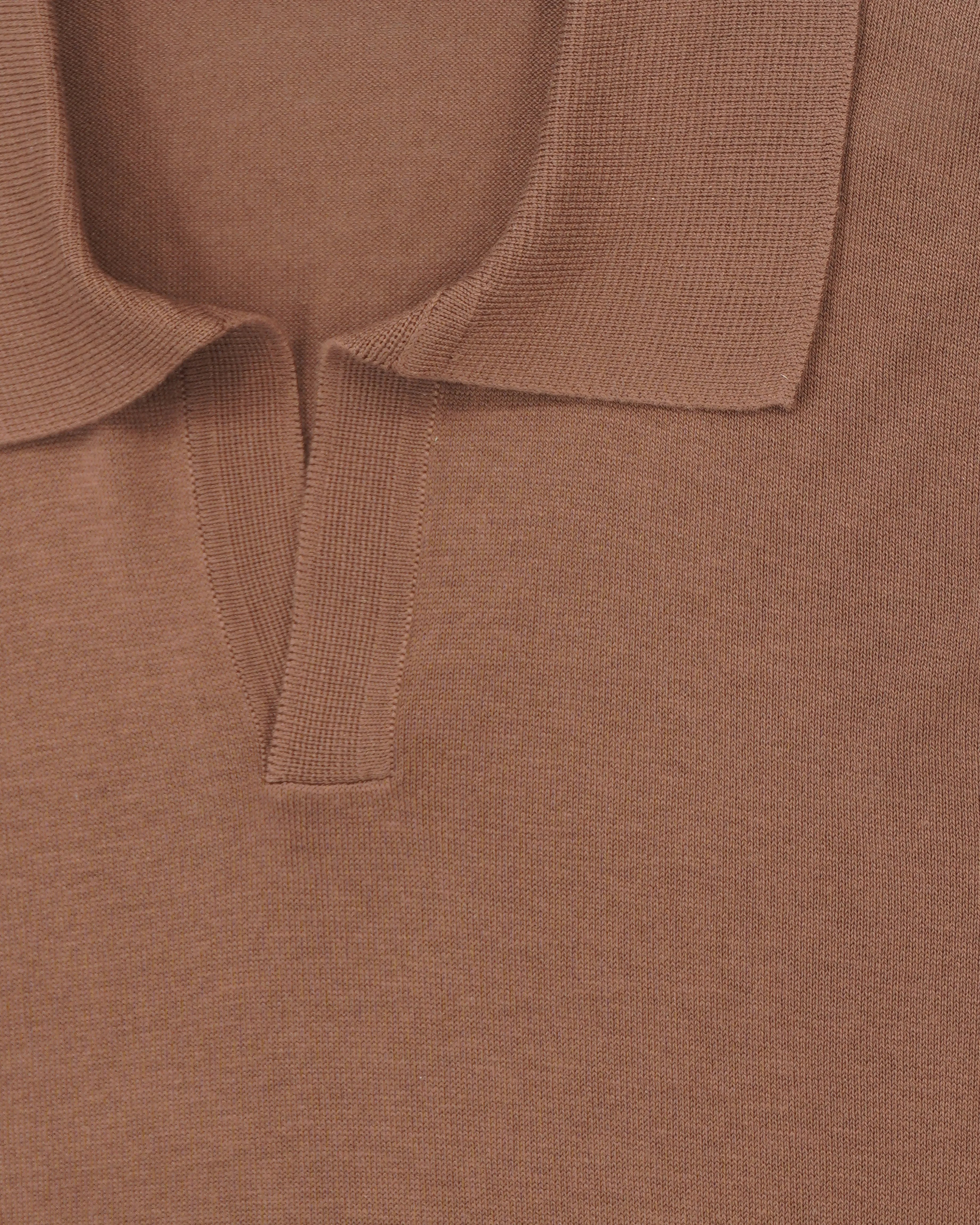 Gran Sasso Pure Silk Polo Shirt Camel