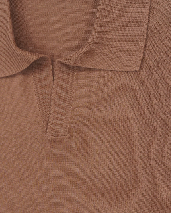 Gran Sasso Pure Silk Polo Shirt Camel
