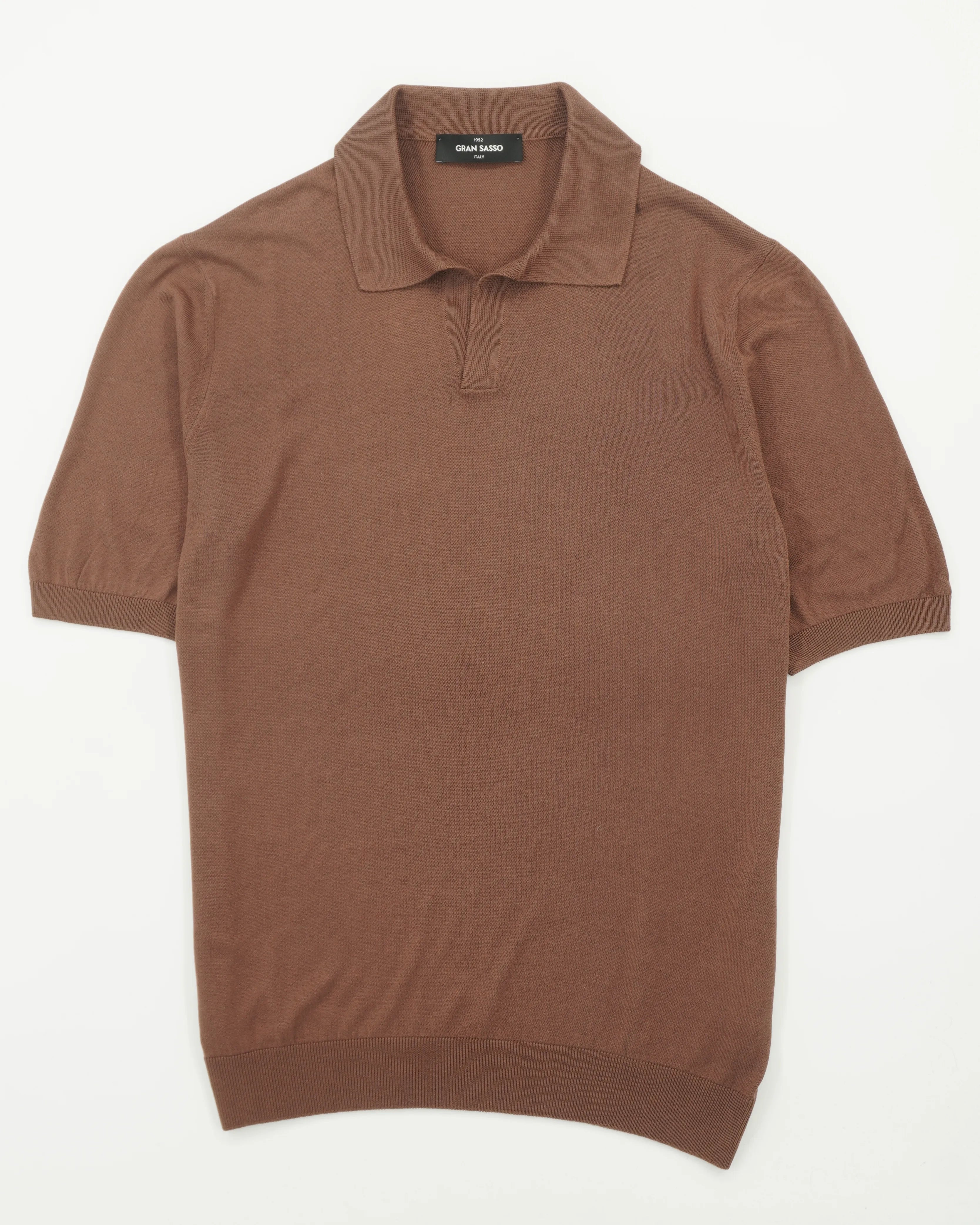 Gran Sasso Pure Silk Polo Shirt Camel
