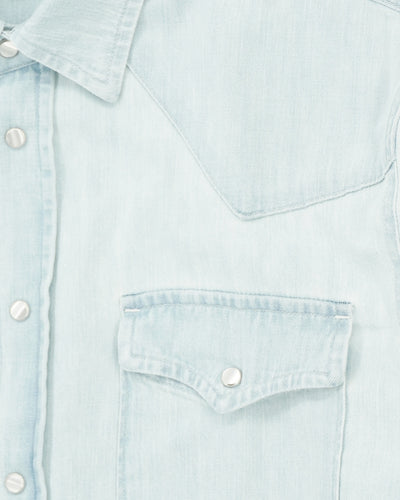 Dondup Western Shirt Pure Cotton Denim Light Blue