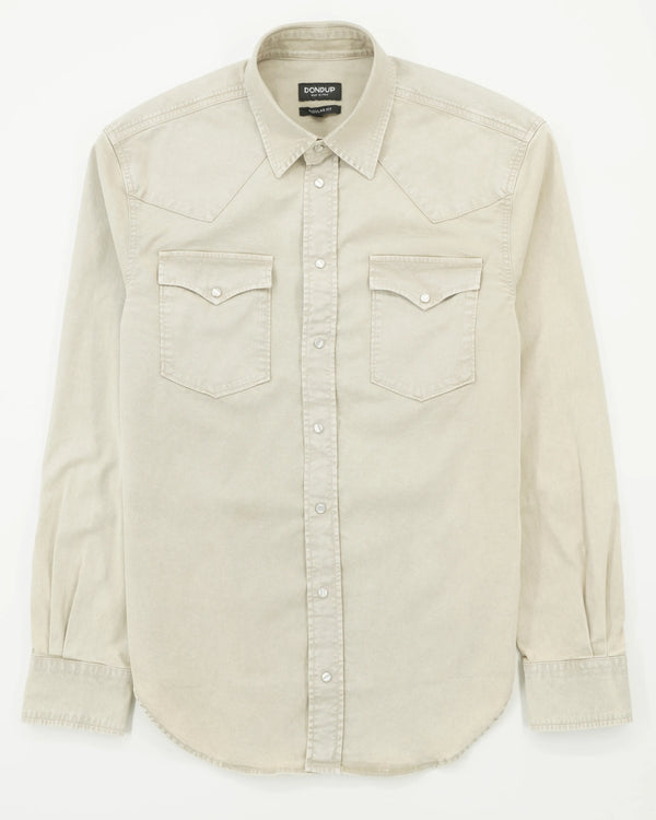 Dondup Western Shirt Garment Dyed Beige