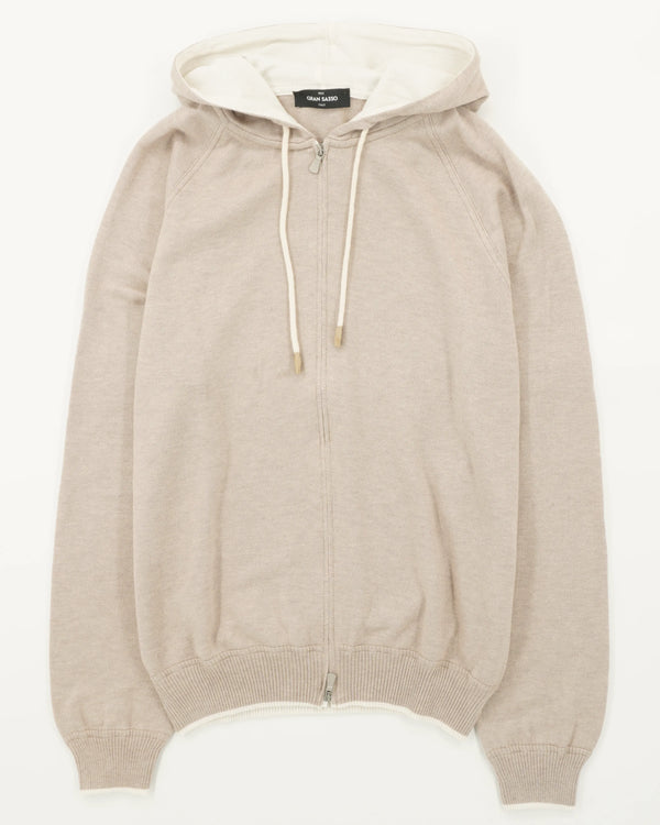 Gran Sasso Hoodie Cotton Cashmere Beige