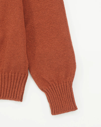 Gran Sasso Crewneck Cotton Cashmere Heavy Knit Terracotta