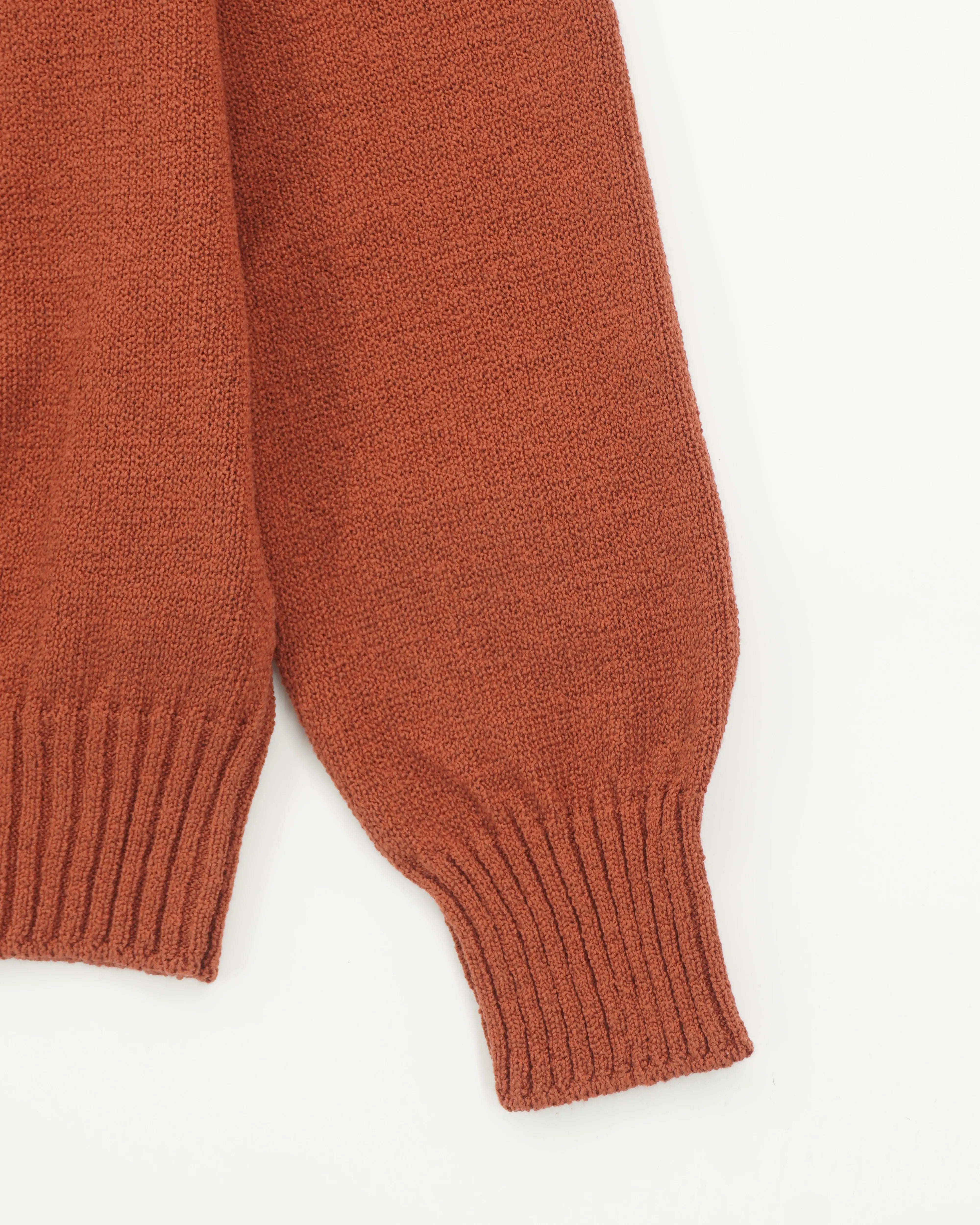 Gran Sasso Crewneck Cotton Cashmere Heavy Knit Terracotta
