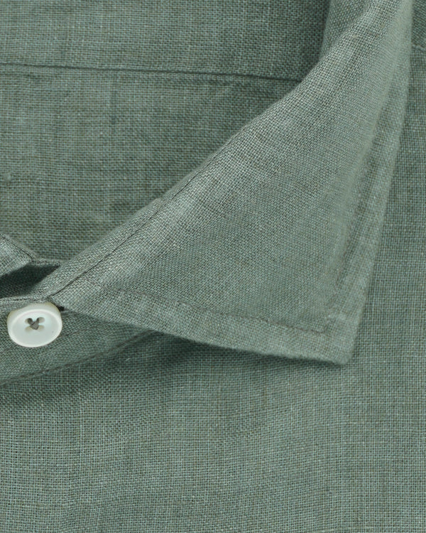 Xacus Shirt Pure Linen Regular Fit Green