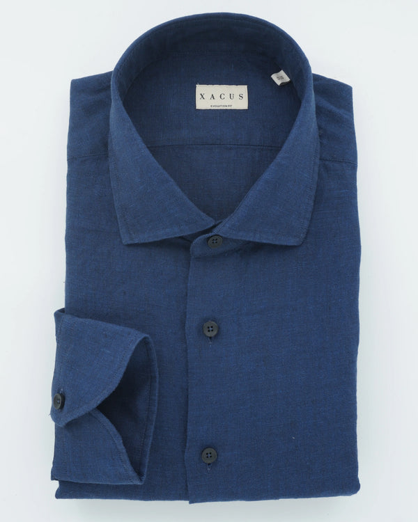 Xacus Shirt Pure Linen Regular Fit Navy