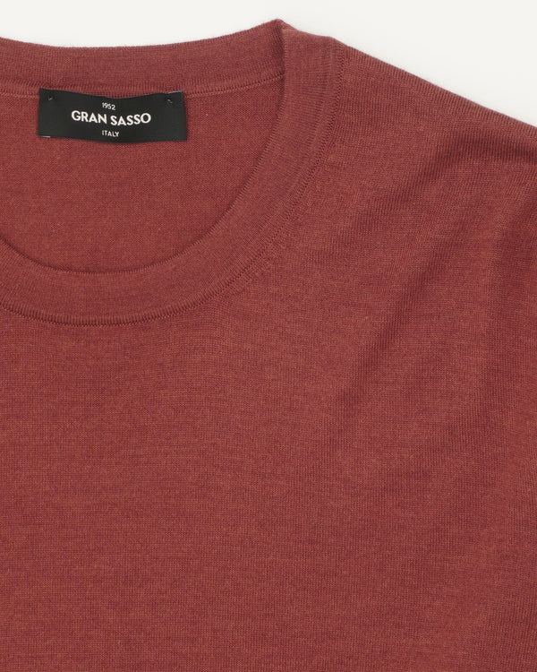Gran Sasso T-Shirt Knitted Cashmere Silk Soft Red