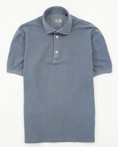 Sonrisa Polo Shirt Washed Cotton Medium Blue