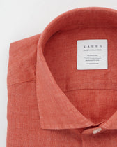 Xacus Shirt Pure Linen Slim Fit Soft Orange
