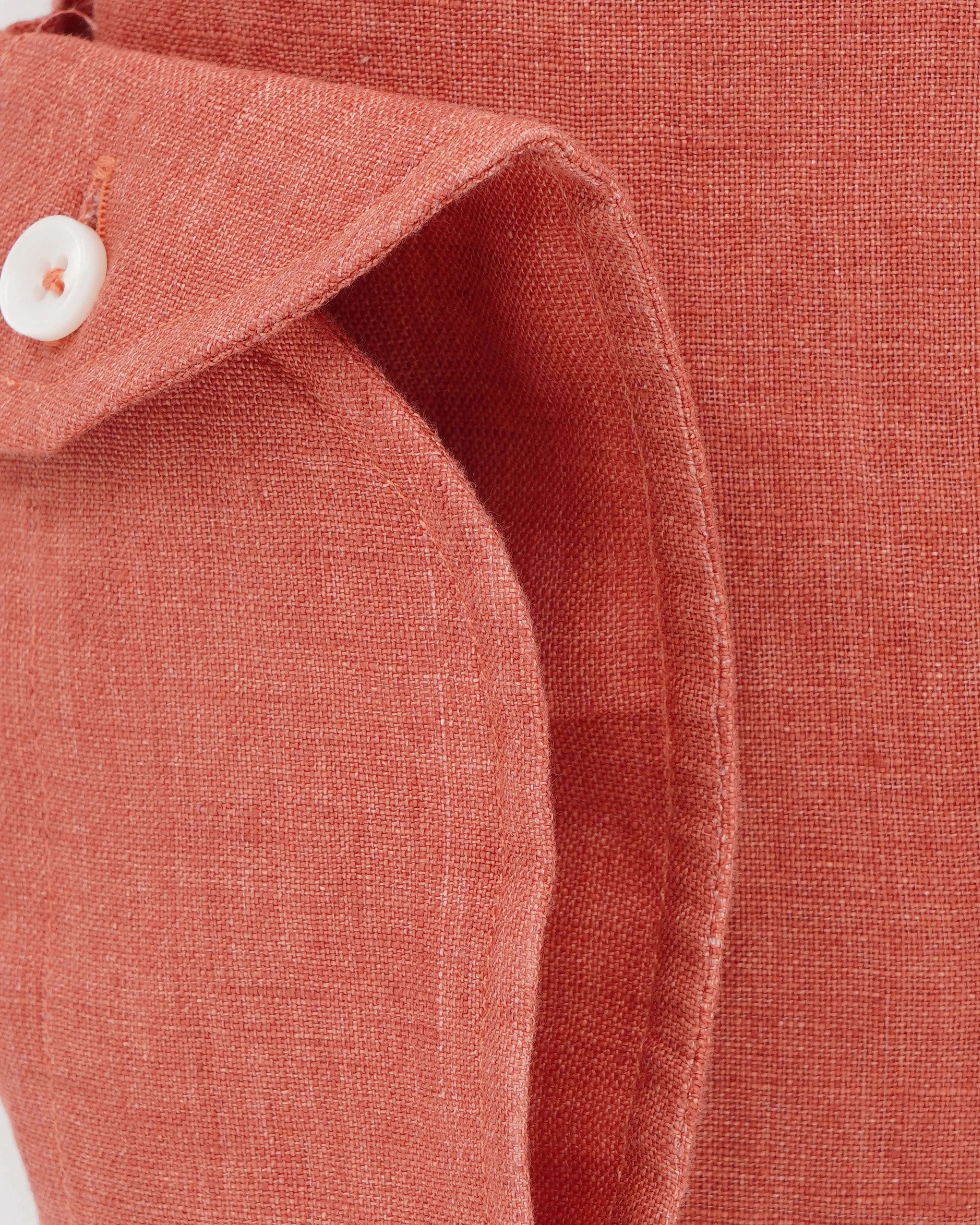 Xacus Shirt Pure Linen Regular Fit Soft Orange