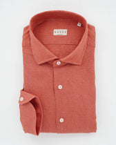 Xacus Shirt Pure Linen Regular Fit Soft Orange
