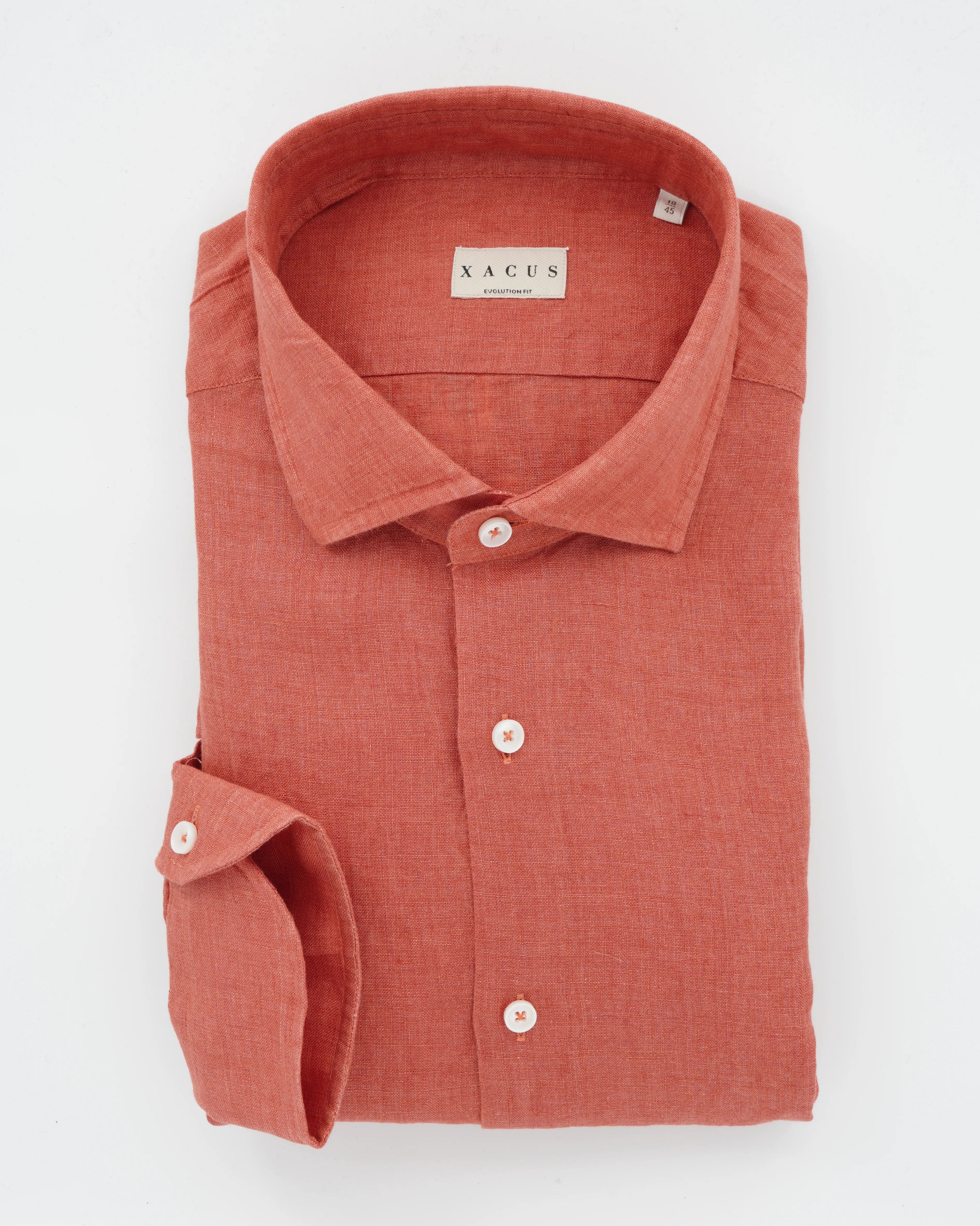 Xacus Shirt Pure Linen Regular Fit Soft Orange