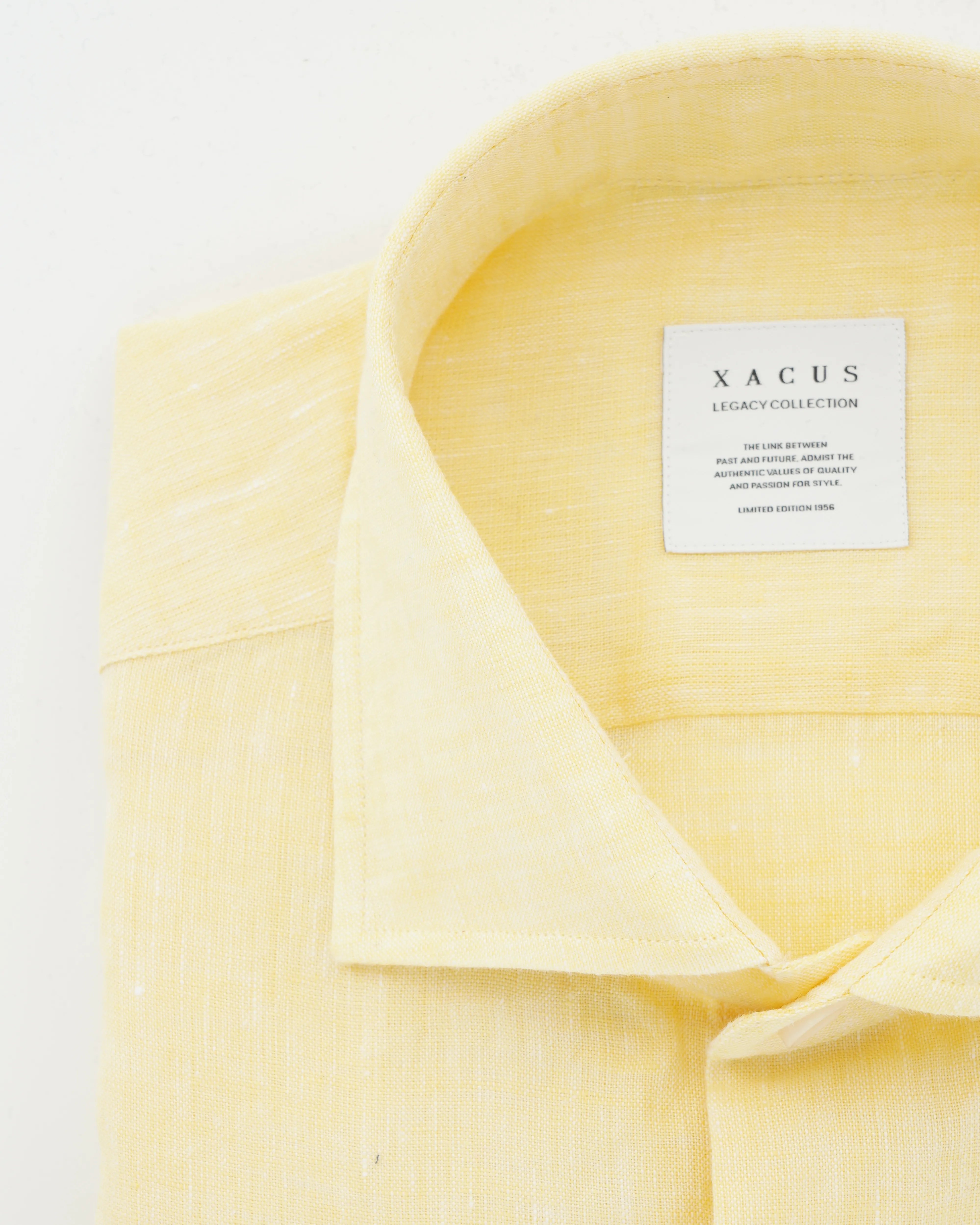 Xacus Shirt Pure Linen Slim Fit Yellow
