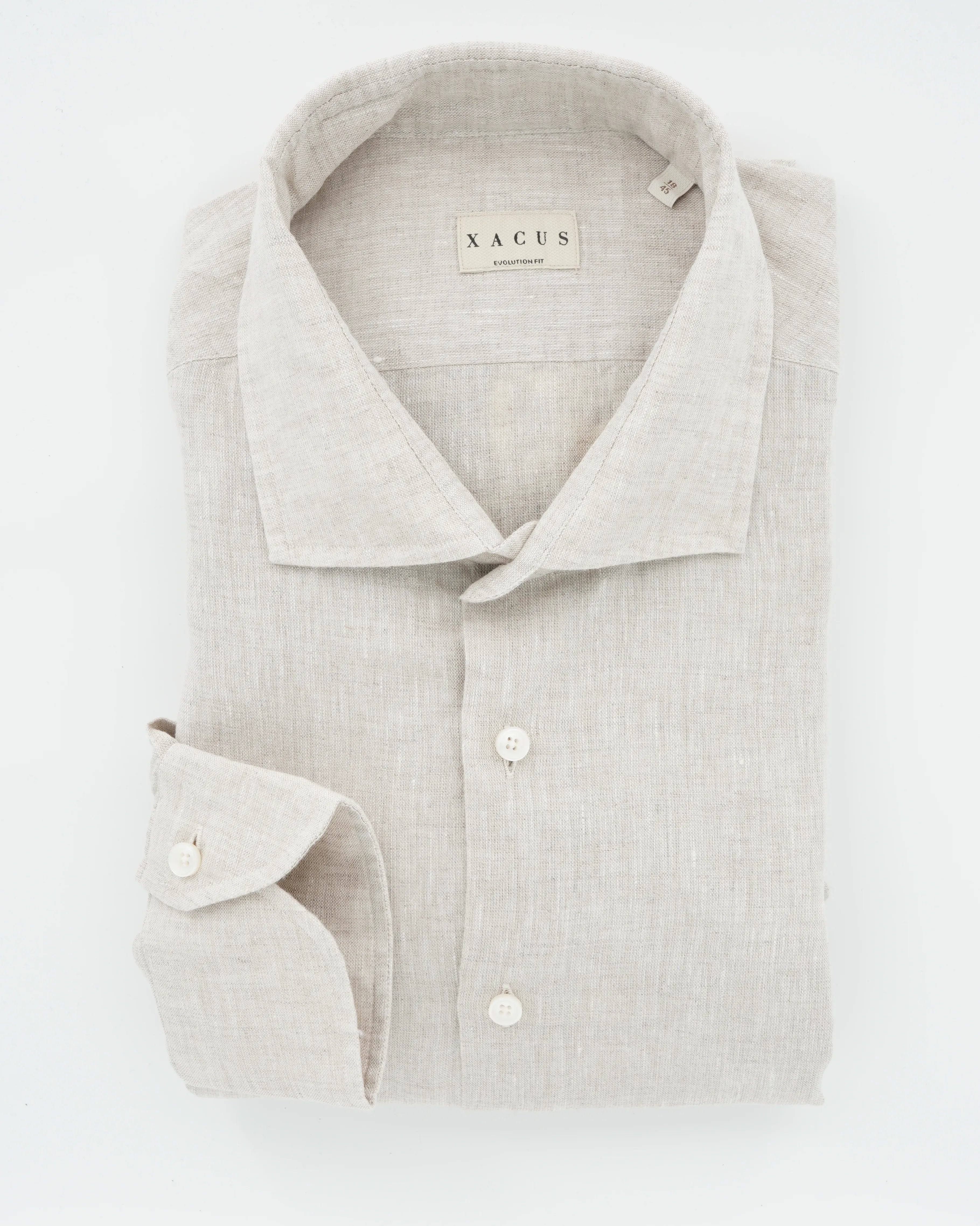 Xacus Shirt Pure Linen Regular Fit Light Beige