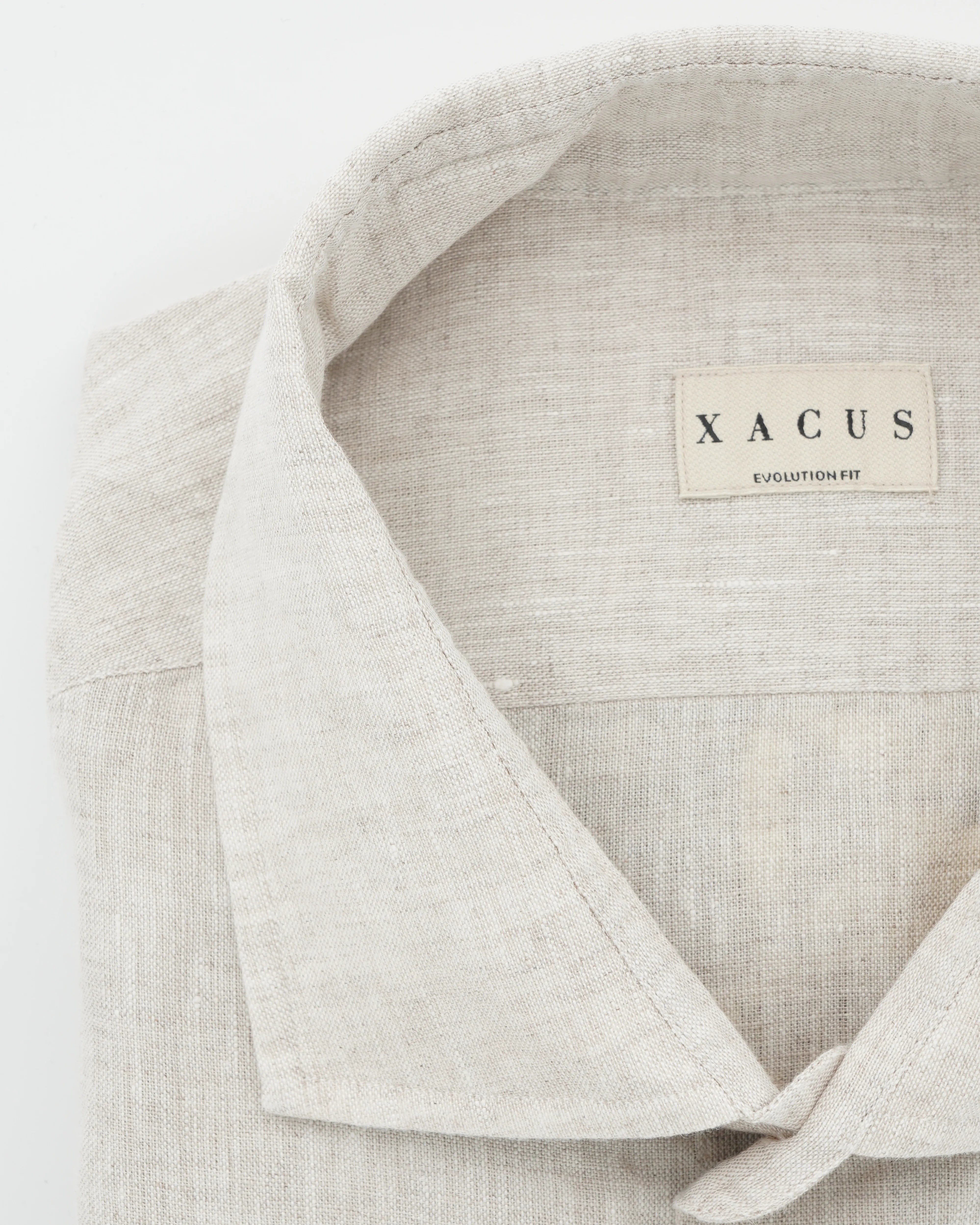 Xacus Shirt Pure Linen Regular Fit Light Beige