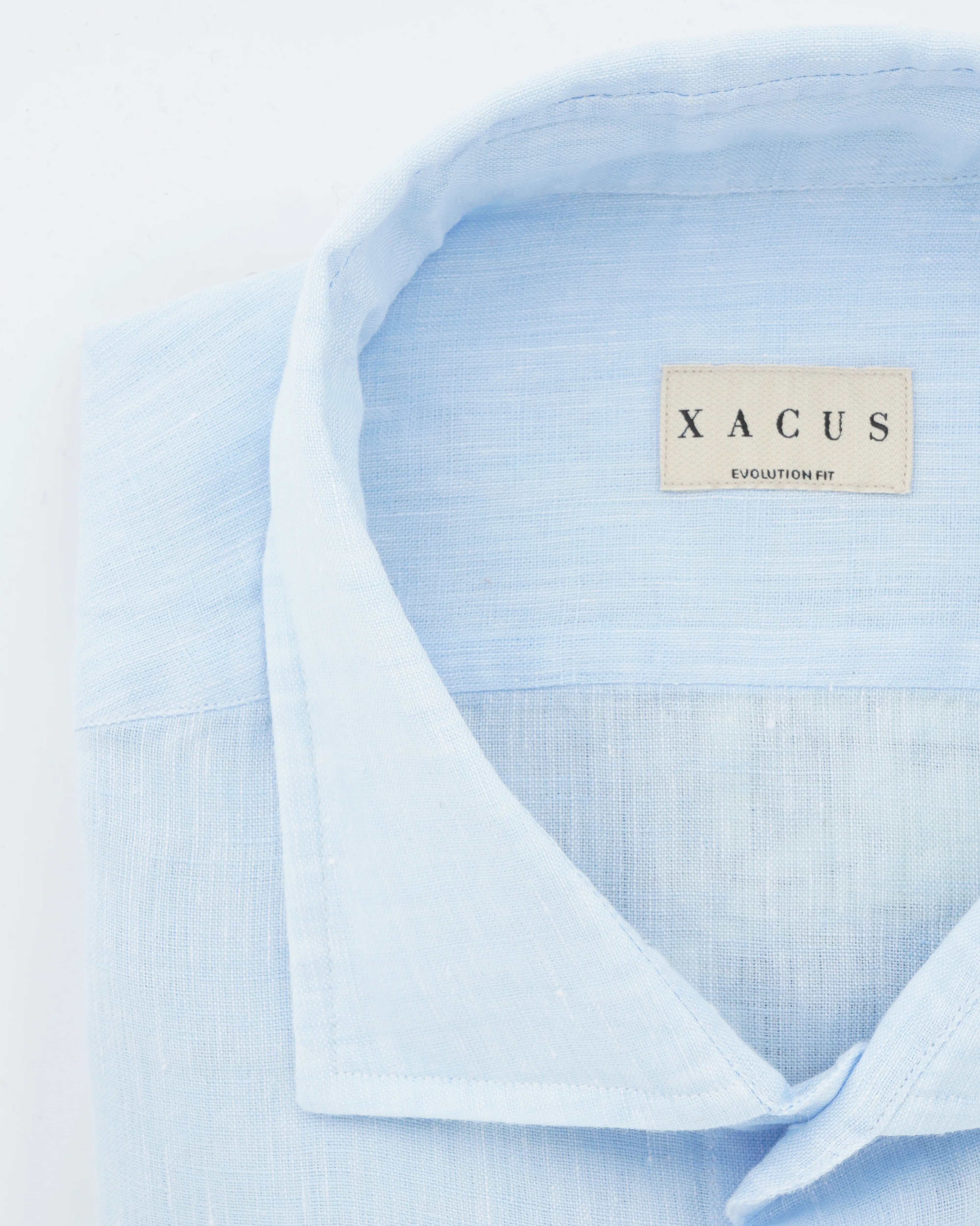 Xacus Shirt Pure Linen Regular Fit Light Blue