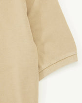 Polo Shirt Garment Dyed Pure Cotton Beige
