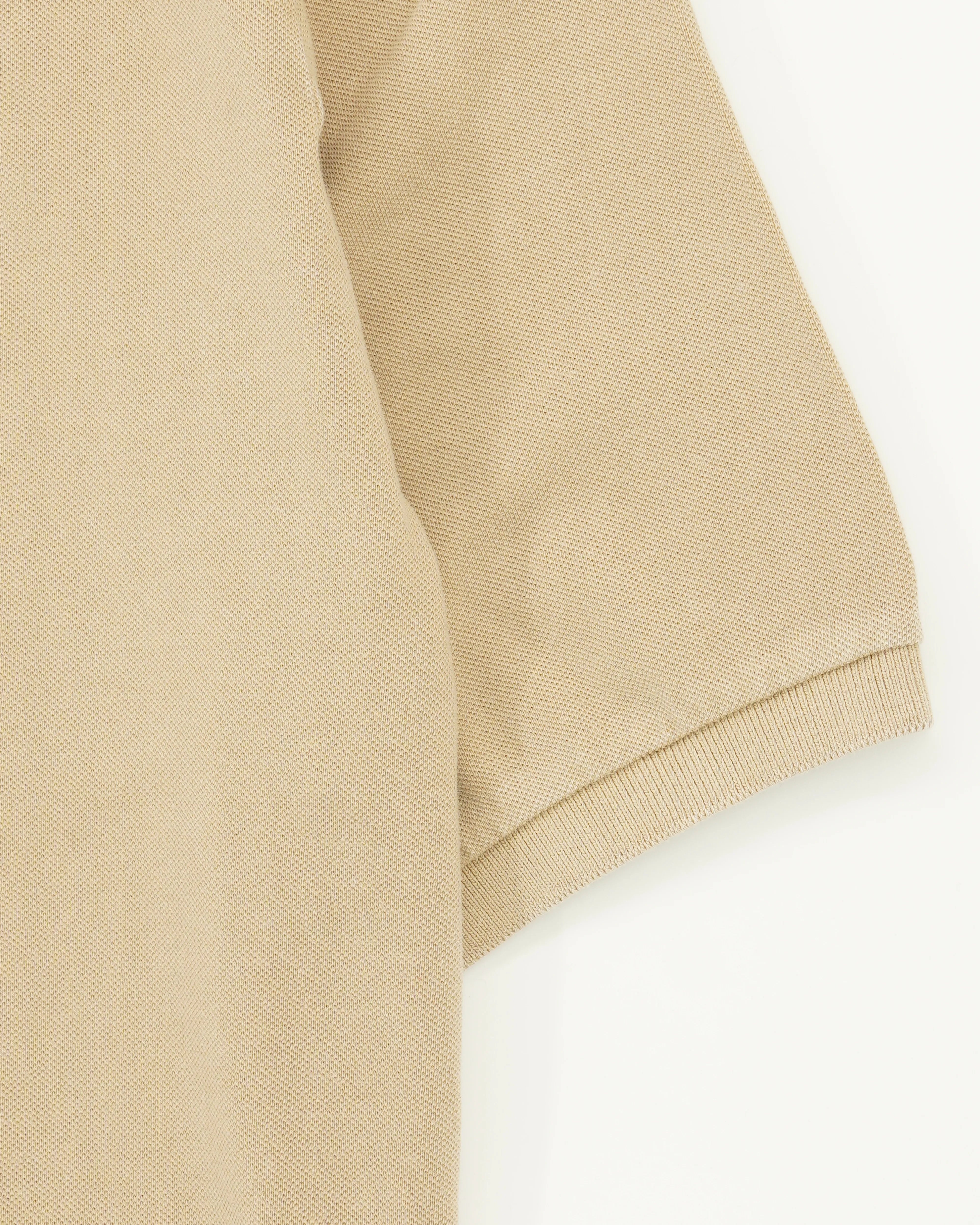 Polo Shirt Garment Dyed Pure Cotton Beige
