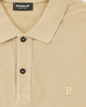 Polo Shirt Garment Dyed Pure Cotton Beige
