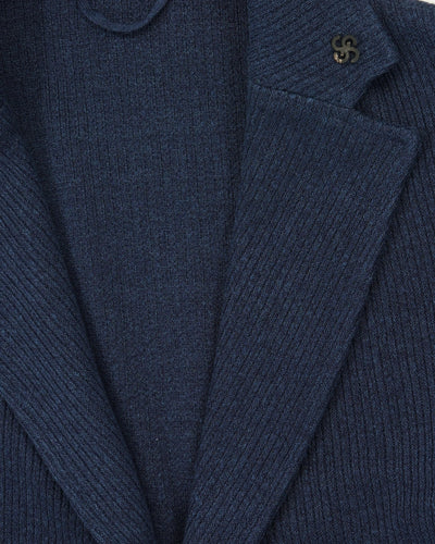 Gran Sasso Knitted Jacket Linen Cotton Navy