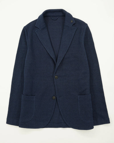 Gran Sasso Knitted Jacket Linen Cotton Navy